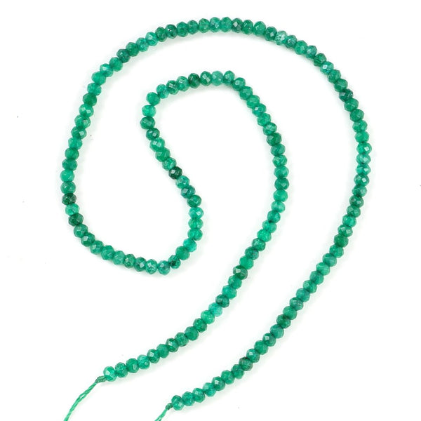 Natural Emerald Green Quartz Gemstone Faceted Rondelle Beads, 4x2mm/Small, Hole ID 0.9mm, 14 Inch/1 Strand, GH1R-10