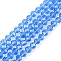 500pcs Creative Club Faceted Round Crystal Glass Beads, Light Sapphire Blue, 4mm (0.16 inch) Small Tiny, Hole ID 1mm, CC2R414