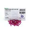 50pcs Preciosa Faceted Bicone Crystal Beads, Fuchsia AB, 6mm, Hole ID 1mm, Pre-B662