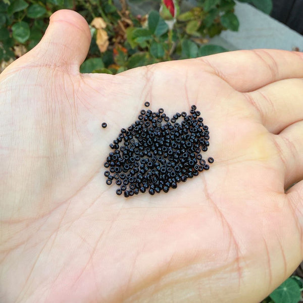 25g Miyuki Rocaille 15/0 Round Seed Beads Opaque Black RR-401