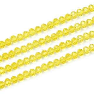 500pcs Creative Club Faceted Rondelle Crystal Glass Beads, Light Topaz, 6x4mm, Hole ID 1mm, CCR609