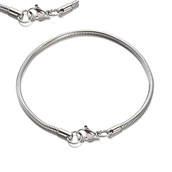 5pcs 304 Stainless Steel 3mm Snake Chain Bracelets, Tarnish Resistant, Size Selections: 6.5 Inch/7 Inch/7.5 Inch/8 Inch/8.5 Inch