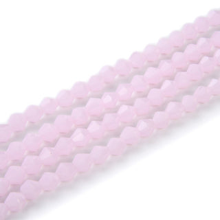 200pcs Creative Club Faceted Bicone Crystal Glass Beads, Rose Opal, 8mm (0.31 Inch), Hole ID 1.1mm, CCB830
