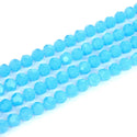 140pcs Creative Club Faceted Round Crystal Glass Beads, Blue Turquoise Opal, 8mm, Hole ID 1mm, CC2R831