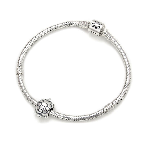 1pc Solid 925 Sterling Silver Turtle Longevity Charm Bead, Compatible with Pandora All Other Charm Bracelets, EC2-T1