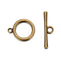 Adabele 20 Sets Smooth Round Toggle Clasp, T-Bar Jewelry Closure, 20.8mm (0.82 Inch), Tarnish Resistant Antique Bronze, MC-AF54