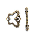 Adabele 20 Sets Butterfly Toggle Clasp, T-Bar Jewelry Closure, 28mm (1.1 Inch), Tarnish Resistant Antique Bronze, MC-AF59