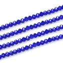 500pcs Creative Club Faceted Rondelle Crystal Glass Beads, Cobalt Blue, 6x4mm, Hole ID 1mm, CCR625