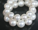 AAA Grade Natural Shell Pearl Round Beads, Freshwater Mother Of Pearl Nacre, Pearl White, 1 Strand/15 Inch, Size Selections: 4mm/6mm/8mm/10mm