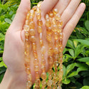 Natural Yellow Citrine Gemstone Oval Tumbled Pebble Beads, Irregular, 8mm to 12mm, Hole ID 1mm, 15 Inch/1 Strand, GZ12-8