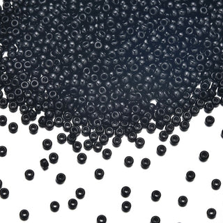 50g Miyuki Rocaille 8/0 Round Seed Beads Opaque Black RR-401