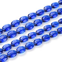 50pcs Creative Club Faceted Flat Oval Crystal Beads, Sapphire Blue, 16x12mm/Large, Hole ID 1.1mm, CCO-13