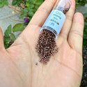 30g Miyuki Delica 11/0 Seed Beads, Nickel-Plated Dyed Cinnamon Brown DB460