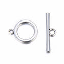 Adabele 20 Sets Smooth Round Toggle Clasp, T-Bar Jewelry Closure, 20.8mm (0.82 Inch), Antique Silver, MC-AF4