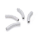 10pcs Adabele Grade A Suncatcher Crystal Rhinestone Pave Polymer Clay Curved Tubes, Clear White, 45mm, Hole ID 4mm, DBT-B1
