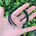 1pc Black Leather Cord Necklace, Sterling Silver Clasp, 3mm Diameter, Length Selections: 7 inch/7.5 inch/8 inch