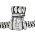 Cute Real Solid Sterling Silver Dog Charm with Crown Bead, Compatible with Pandora All Other...