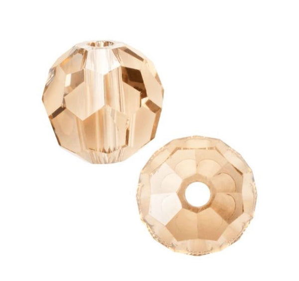 50pcs Adabele Austrian Faceted Round Crystal Beads #5000, Light Peach Pink, Size Selections: 4mm/6mm/8mm/10mm