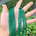 200pcs Creative Club Faceted Round Crystal Glass Beads, Emerald Green, 6mm (0.24 inch), Hole ID 1mm, CC2R624