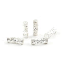 100pcs Large Hole Filigree Tube Beads, Sterling Silver Plated Brass, Size Selections: 8x3mm, 8x4mm