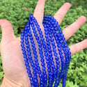 200pcs Creative Club Faceted Round Crystal Glass Beads, Sapphire Blue, 6mm (0.24 inch), Hole ID 1mm, CC2R613