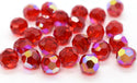 25pcs Adabele Austrian Faceted Round Crystal Beads #5000, Siam Red AB, Size Selections: 6mm/8mm