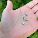 200pcs 5-Petal Flower Beads, 6mm Double Sided Small Spacer Beads, Antique Silver, Hole ID 1.3mm, MC-M4