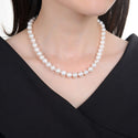 Natural Grade AA+ Potato Round White Cultured Freshwater Pearl Necklace, 8-9mm Pearl Strand, Length Selections: 16 inch/18 Inch