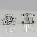 1pc Solid 925 Sterling Silver Love Yoga Charm Health Awareness Bead, Compatible with Pandora All Other Charm Bracelet, EC369