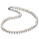 Natural Grade AA+ Potato Round White Cultured Freshwater Pearl Necklace, 6-7mm Pearl Strand, Length Selections: 16 inch/18 Inch