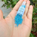 7.5g Miyuki Delica 11/0 Seed Beads, Glazed Luster Turquoise Blue DB218