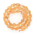 Natural Yellow Citrine Gemstone Oval Tumbled Pebble Beads, Irregular, 8mm to 12mm, Hole ID 1mm, 15 Inch/1 Strand, GZ12-8
