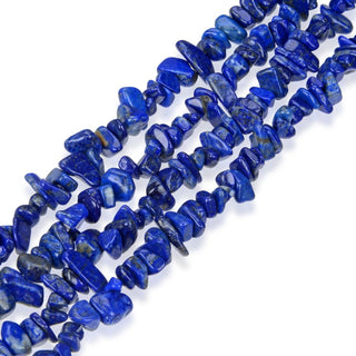 Natural Lapis Lazuli Gemstones Chip Beads, Free Form, 5mm-8mm, Hole ID 1mm, 1 Strand/31 Inch, GZ1-19