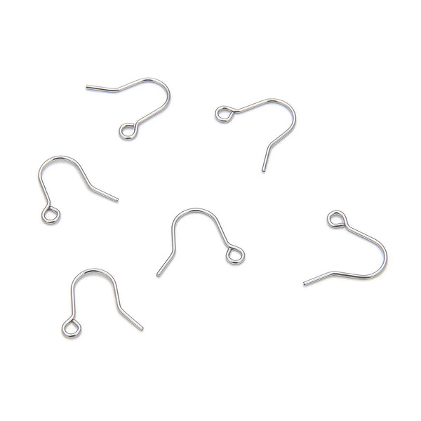 100pcs 316 Stainless Steel 17mm Fish Earring Hooks – 0.7mm Wire
