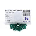 25pcs Preciosa Faceted Round Crystal Beads, Emerald Green, 6mm, Hole ID 1mm, Pre-2R624