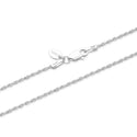 1pc 925 Sterling Silver Diamond-Cut Braided Rope Link Chain Necklace, 1.1mm, Thin Strong, Length Selections: 18/20/22/24/26 inch