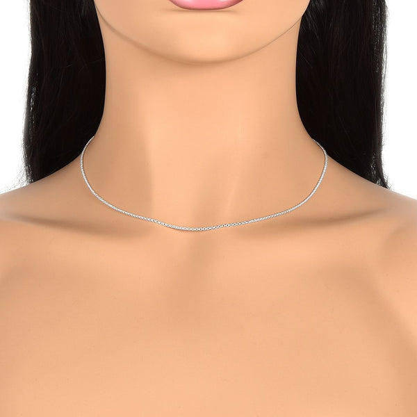 1pc 925 Sterling Silver Rolo Link Chain Necklace, 1.5mm, Length Selections: 18 inch/20 inch/22 inch