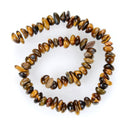 Natural Gold Tigers Eye Gemstone Smooth Tumbled Pebble Beads, Irregular, 8mm-10mm, Hole ID 1mm, 1 Strand/15 Inch, GZ3-1