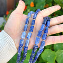 Natural Blue Sodalite Gemstone Faceted Tube Beads, 13x7mm, Hole ID 1mm, 15 Inch/1 Strand, GZ8-18