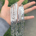 Grade A Natural Hematite Gemstone Cube Beads, Silver Plated, 2 strands/190pcs Beads, 4mm/Small Tiny, Hole ID 1mm, GFC-K2