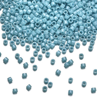 30g Miyuki Delica 11/0 Seed Beads, Glazed Luster Turquoise Green DB217