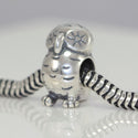 1pc Cute Real Solid Sterling Silver Owl Charm Bead, Compatible with Pandora All Other Charm Bracelets, EC27