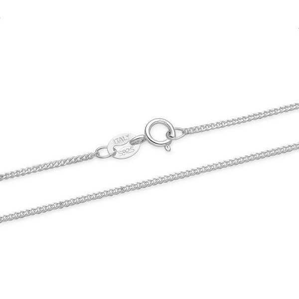 1pc 925 Sterling Silver Diamond Cut Curb Link Chain Necklace, 1.2mm, Small, Length Selections: 18 inch/20 inch/22 inch