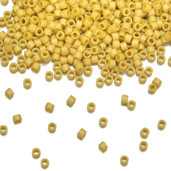 7.5g Miyuki Delica 11/0 Seed Beads, Matte Glazed Rainbow Citron DB2302