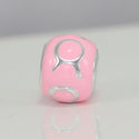 1pc 925 Sterling Silver Taurus Zodiac Sign Bead Charm Pink Enamel, Compatible with Pandora All Other Charm Bracelets, EC57