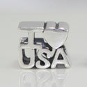 1pc Solid 925 Sterling Silver I Love USA Charm Love Freedom Bead, Compatible with Pandora All Other Charm Bracelet, EC233
