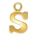 1pc Real 1/20 14K Gold Filled Letter S, Small Alphabet Charm Drop, 4.9x5.8mm, JK12-A19
