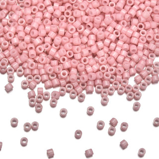 30g Miyuki Delica 11/0 Seed Beads, Opaque Glazed Rosewater (Pink) DB1906