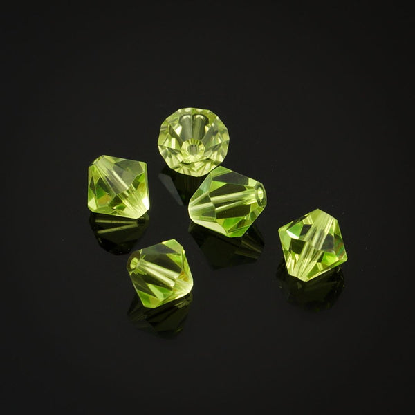 100pcs Adabele Austrian Faceted Bicone Crystal Beads #5301, Light Olivine Green, Size Selections: 3mm/4mm/5mm/6mm