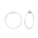 50pcs 304 Surgical Stainless Steel 40mm Round Circle Beading Hoop Findings
